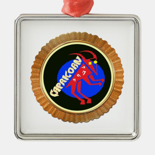 Ornement Métallique Capricorne Cartoon Zodiac Astrologie design (Devant)