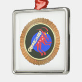 Ornement Métallique Capricorne Cartoon Zodiac Astrologie design (Gauche)