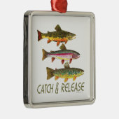 Ornement Métallique Captures et rejets de truites (Droite)