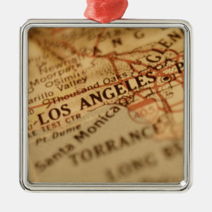 Ornement Métallique Carte de cru de LOS ANGELES