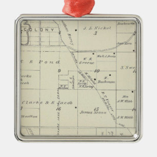 Ornement Métallique Carte de la section du comté de Tulare T22S R23E