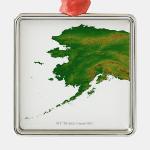 Ornement Métallique Carte de l'Alaska 2