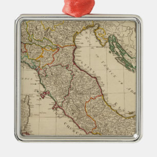 Ornement Métallique Carte de l'Atlas italien aux couleurs de la main