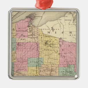Ornement Métallique Carte de l'État du Wisconsin