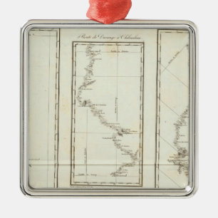 Ornement Métallique Carte de Mexico à Père Noël Fe Nouveau-Mexique