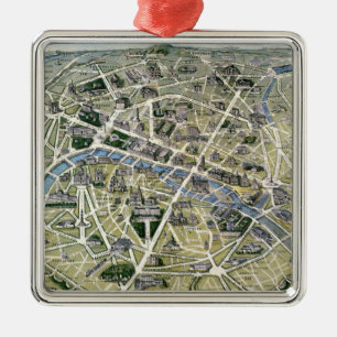 Ornement Métallique Carte de Paris au cours de la période des Grands
