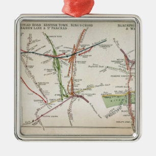 Ornement Métallique Carte de transport de Londres, c.1915
