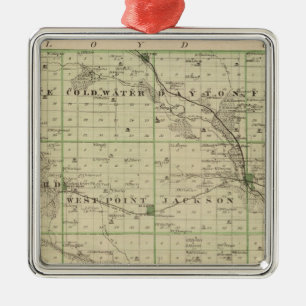 Ornement Métallique Carte du comté de Butler, état de l'Iowa
