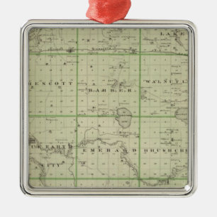 Ornement Métallique Carte du comté de Faribault, Minnesota