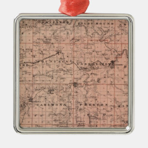Ornement Métallique Carte du comté de Fillmore, Minnesota