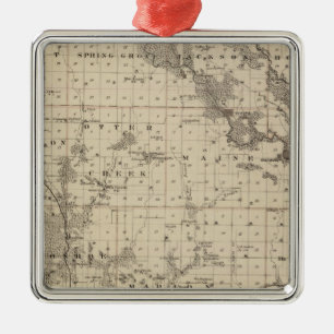 Ornement Métallique Carte du comté de Linn, état de l'Iowa