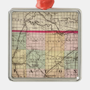 Ornement Métallique Carte du comté d'Eaton, Michigan