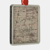 Ornement Métallique Carte du comté d'Iroquois (Droite)