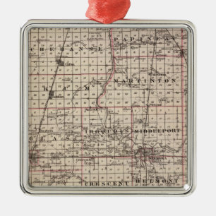 Ornement Métallique Carte du comté d'Iroquois