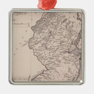 Ornement Métallique Carte du New Jersey, 1812