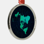 Ornement Métallique Carte plate de la terre (projection équidistante (Droite)