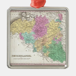 Ornement Métallique Carte vintage de la Belgique (1827)