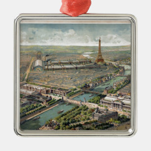 Ornement Métallique Carte vintage de Paris (1900)
