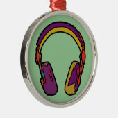 Ornement Métallique casque dj couleur (Droite)