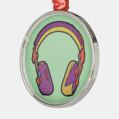 Ornement Métallique casque dj couleur (Gauche)