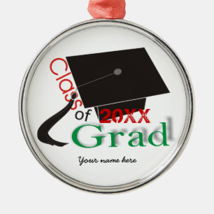 Ornement Métallique Catégorie de 2012 green Grad Graduation cap