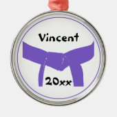 Ornement Métallique Ceinture violette des arts martiaux (Devant)