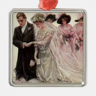 Ornement Métallique Cérémonie de Mariage victorienne vintage Mariée et