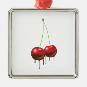 Ornement Métallique Cerises de chocolat