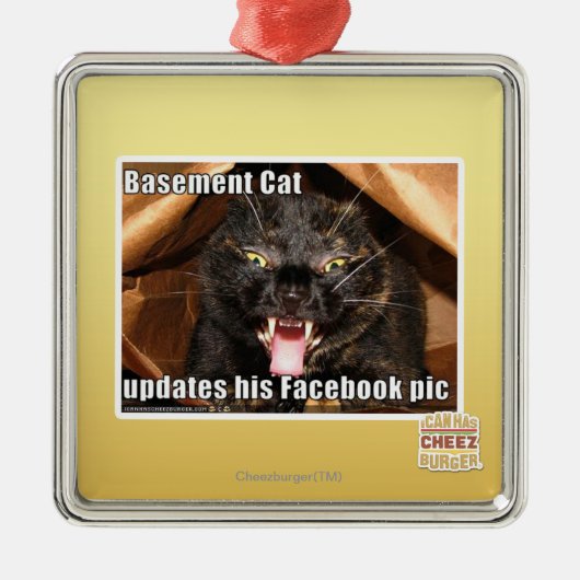 Ornement Métallique Chat de sous-sol (Devant)