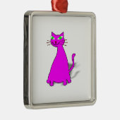 Ornement Métallique Chat gras rose (Droite)