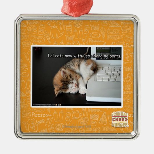 Ornement Métallique Chats de Lol avec USB (Devant)