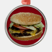 Ornement Métallique Cheeseburger et frites (Devant)