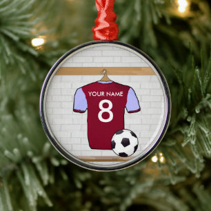 Ornement Métallique Chemise de soccer personnalisable (clarette)