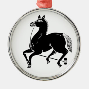 Ornement Métallique cheval champion attaché
