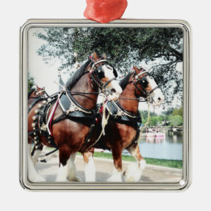 Ornement Métallique Chevaux Clydesdale