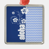 Ornement Métallique Chevron bleu ; Aloha (Devant)