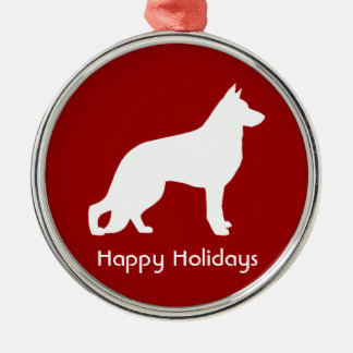 Ornement Métallique Chien blanc allemand Berger Silhouette personnalis