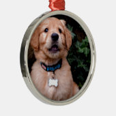 Ornement Métallique Chien chiot mignon Golden Retriever Chien (Droite)