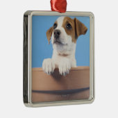 Ornement Métallique Chien dans le pot de fleurs (Droite)