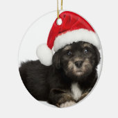 Ornement Métallique Chiot mignon de Havanese de Noël (Gauche)