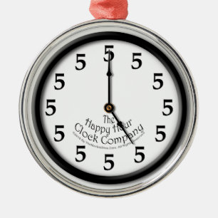 ORNEMENT MÉTALLIQUE CINQ HEURES HORLOGE