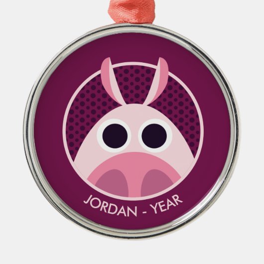 Ornement Métallique Circonspect le porc (Devant)