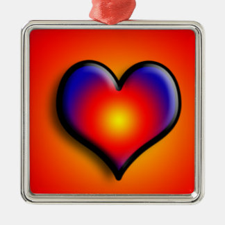 ORNEMENT MÉTALLIQUE COEUR COLORÉE