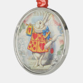 Ornement Métallique Coeurs de lapin blanc Alice Classic (Gauche)