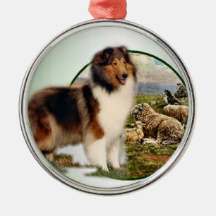 Ornement Métallique Collie Keeper du mouton