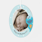 Ornement Métallique Cookie Monster | Premier Noël - Ajouter Votre Nom (Avant gauche)