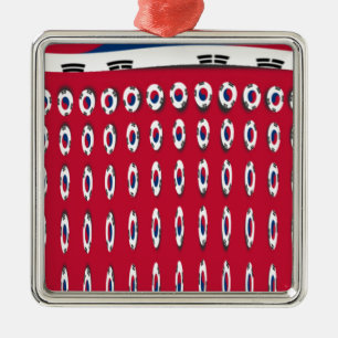 Ornement Métallique Corée du Sud Polka Dot Drapeau Design d'art : une