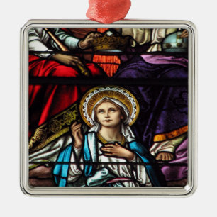Ornement Métallique Coronation de Virgin Mary Stained Glass