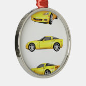 Ornement Métallique Corvette jaune : (Droite)