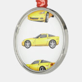 Ornement Métallique Corvette jaune : (Gauche)